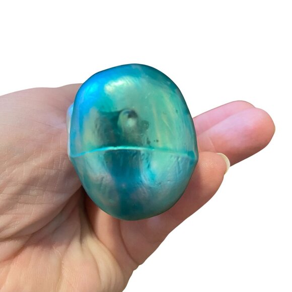 Czech Republic blown glass Easter Bunny Rabbit 4.5" Mercury glass - Picture 7 of 9